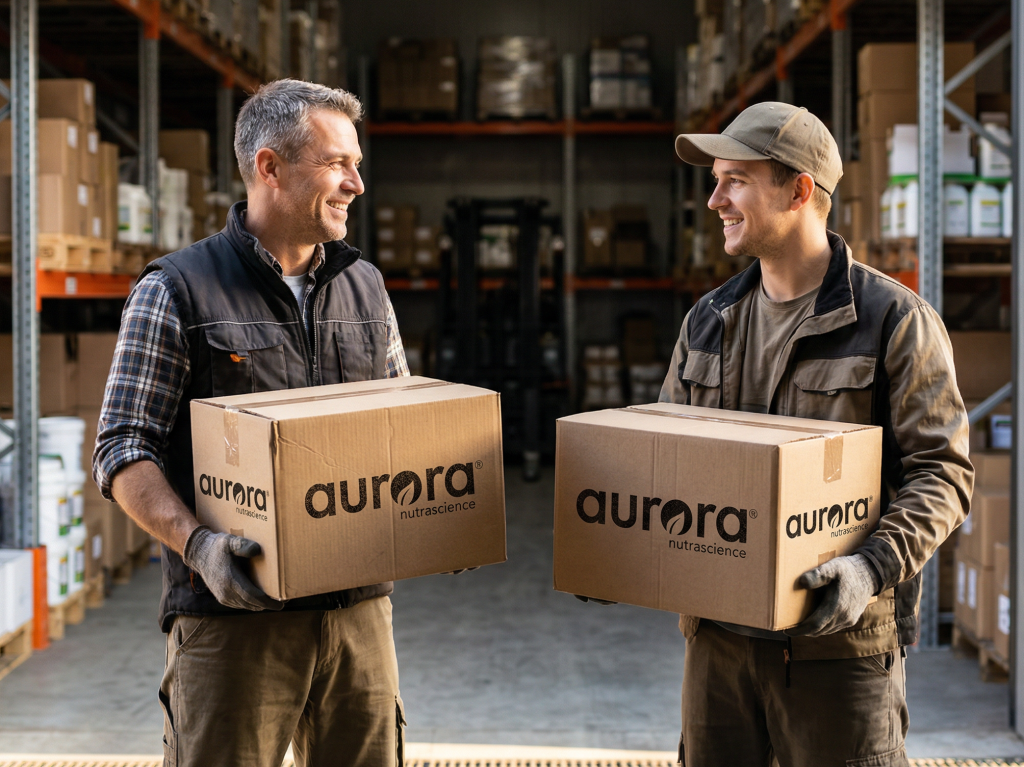 Firefly_Gemini Flash_a man holding a taped up cardboard box with our logo stamped on the front and side. H 232118 (1)